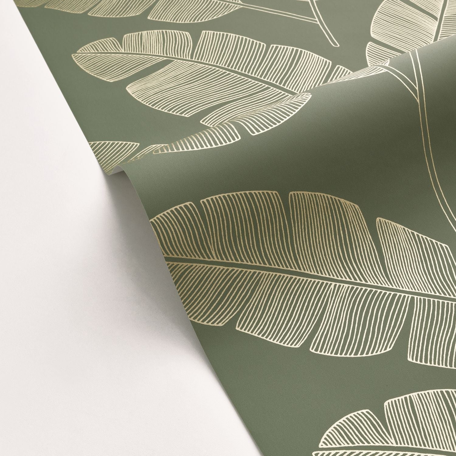 Moonlight Banana Tree Wallpaper - Vert Kaki - Caselio - 101107142 - Premier Wallcovering