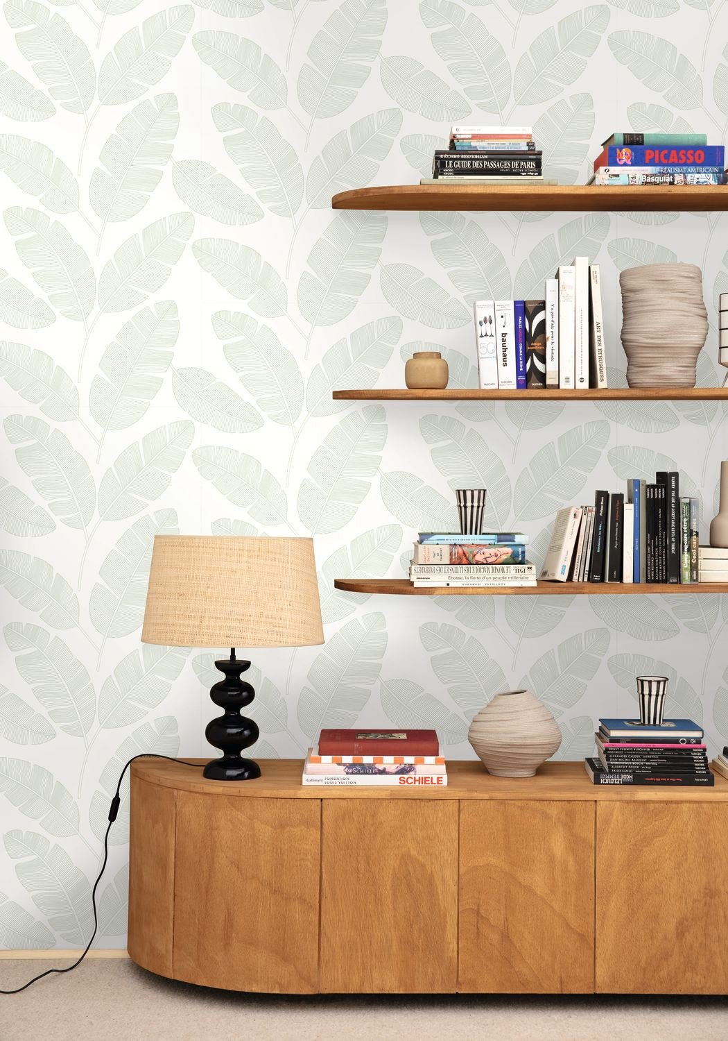 Moonlight Banana Tree Wallpaper - Vert Amande - Caselio - 101100723 - Premier Wallcovering