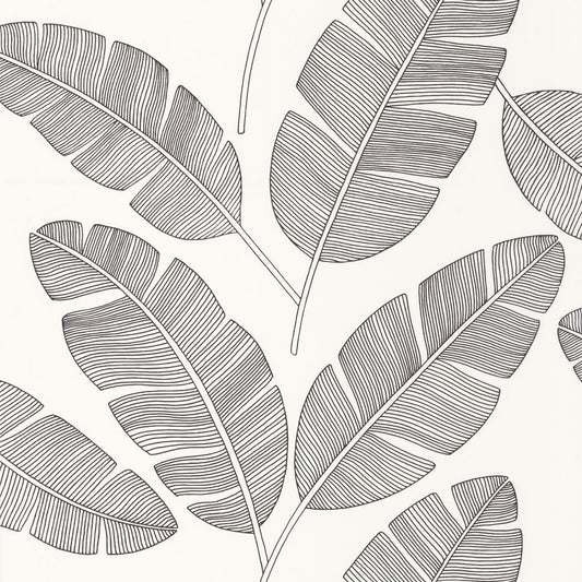 Moonlight Banana Tree Wallpaper - Noir - Caselio - 101099007 - Premier Wallcovering