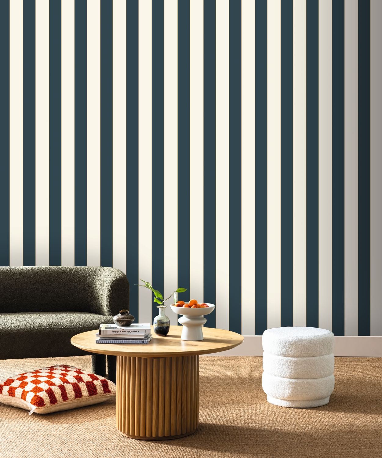 Moonlight Golden Lines Wallpaper - Bleu - Caselio - 101076112 - Premier Wallcovering