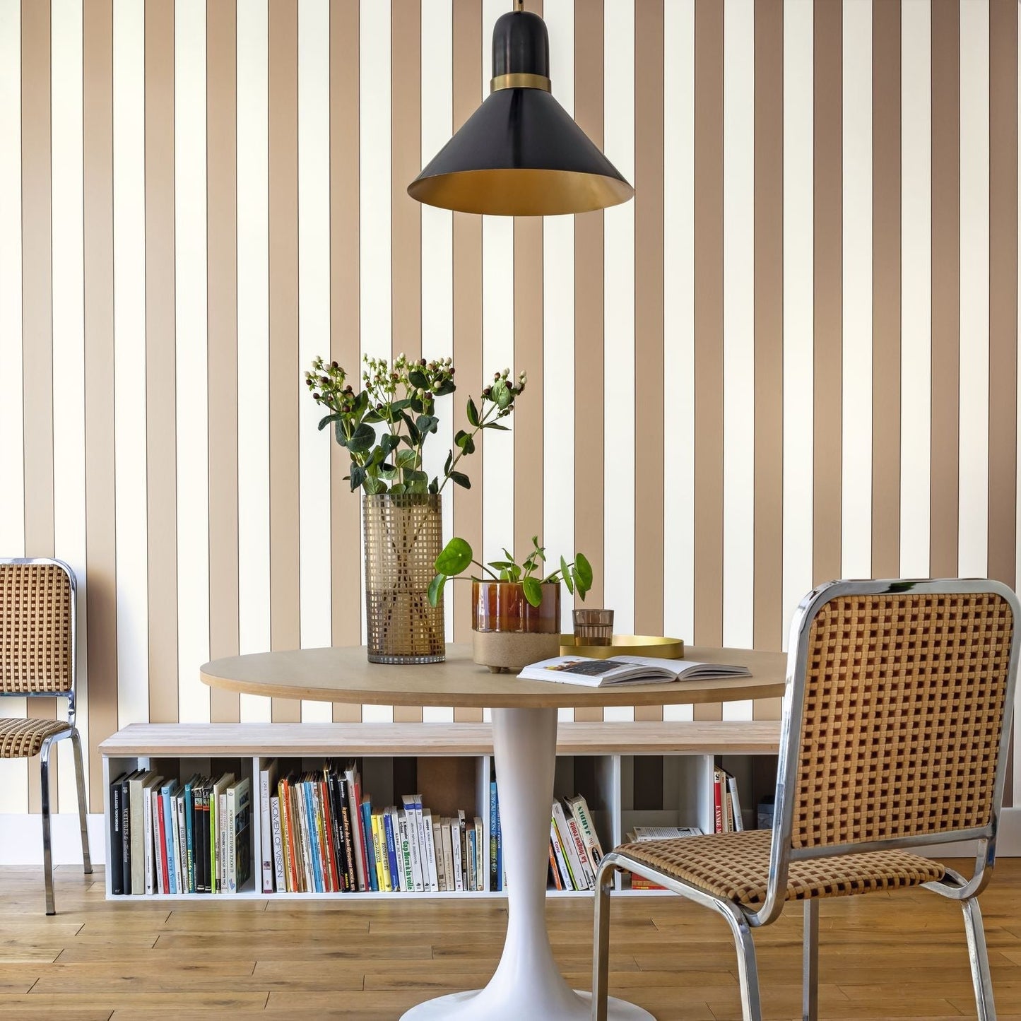 Moonlight Golden Lines Wallpaper - Camel - Caselio - 101070217 - Premier Wallcovering