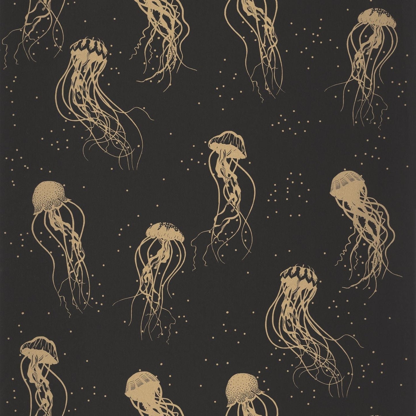 Moonlight Jellyfish Dance Wallpaper - Noir - Caselio - 101042095 - Premier Wallcovering