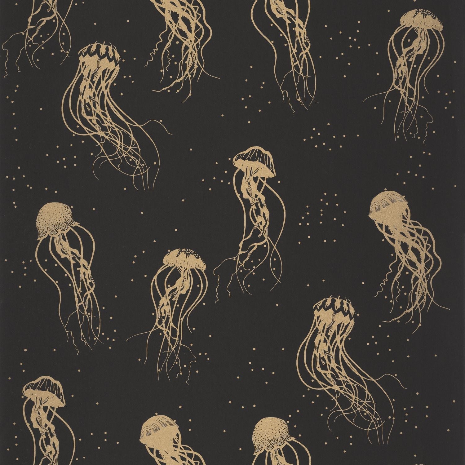 Moonlight Jellyfish Dance Wallpaper - Noir - Caselio - 101042095 - Premier Wallcovering