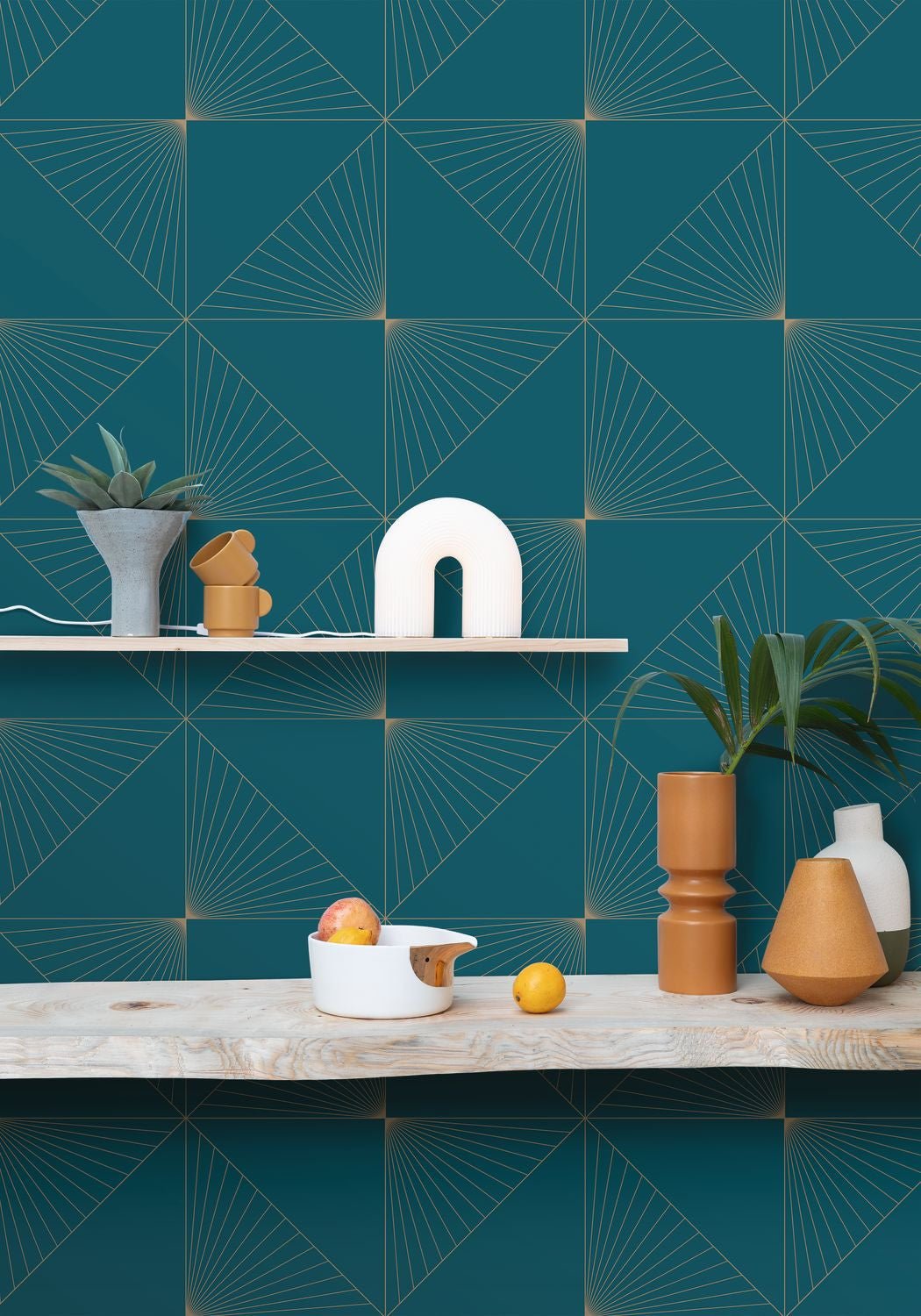 Moonlight Sunset Wallpaper - Teal Blue - Caselio - 101056120 - Premier Wallcovering