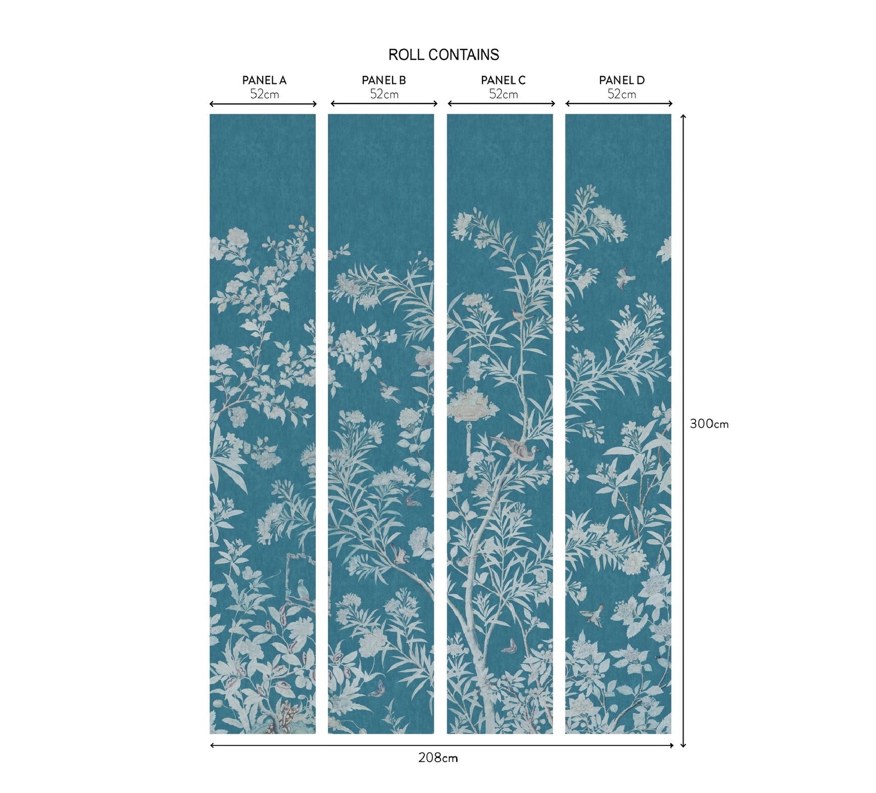 Moor Park Wall Mural - Prussian Blue - 1838 wallcoverings - 2513 - 192 - 01 - Premier Wallcovering