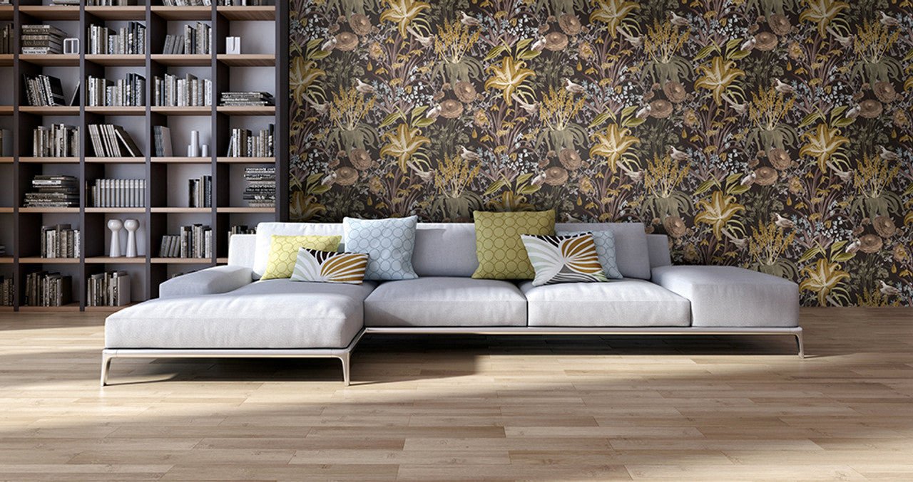 Moorea Tropical Wallpaper - Walnut - Hohenberger - 26729 - Premier Wallcovering