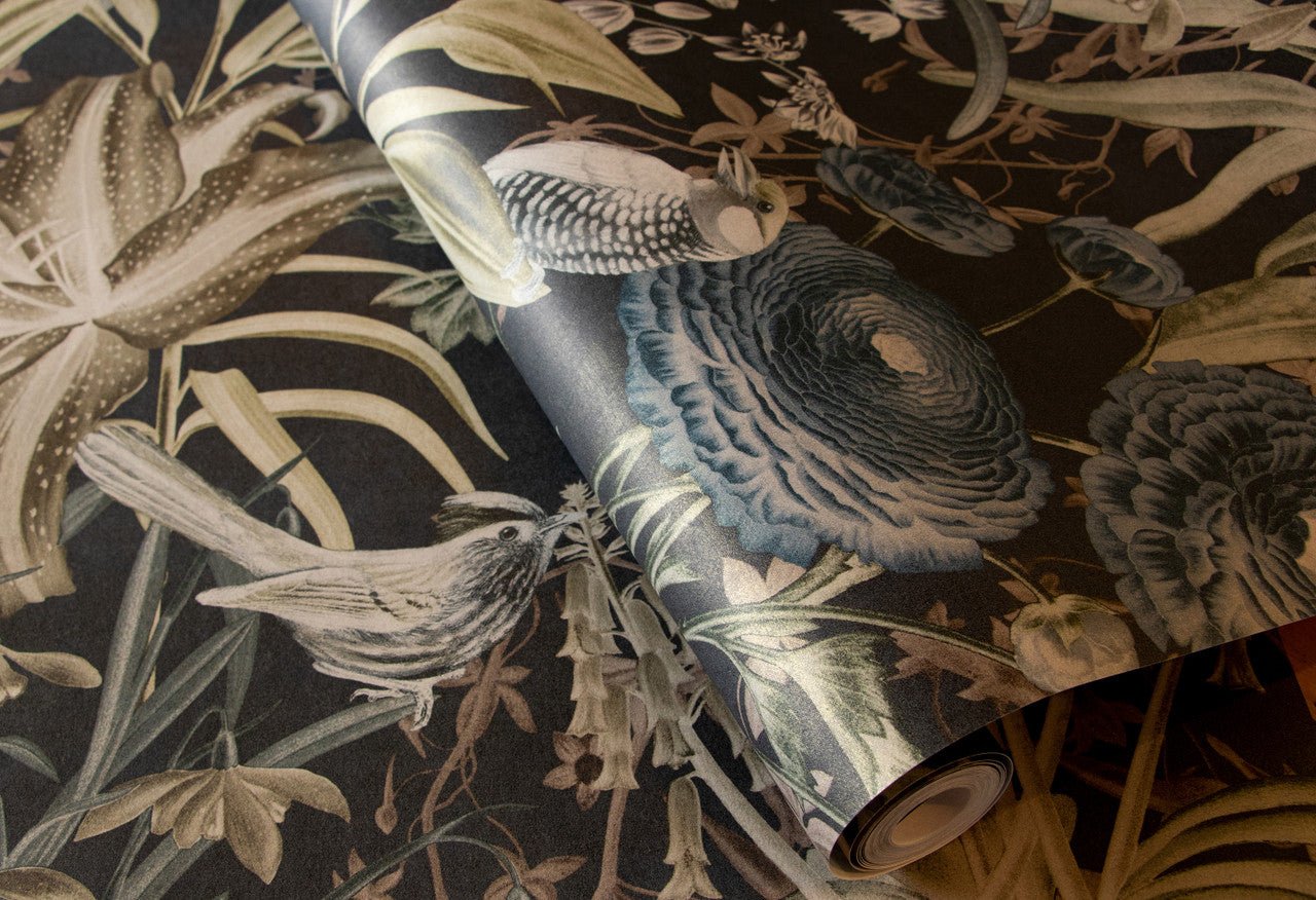 Moorea Tropical Wallpaper - Blackberry - Hohenberger - 26731 - Premier Wallcovering