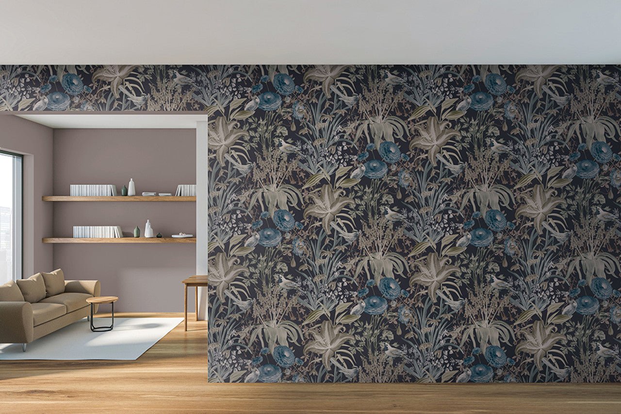 Moorea Tropical Wallpaper - Blackberry - Hohenberger - 26731 - Premier Wallcovering