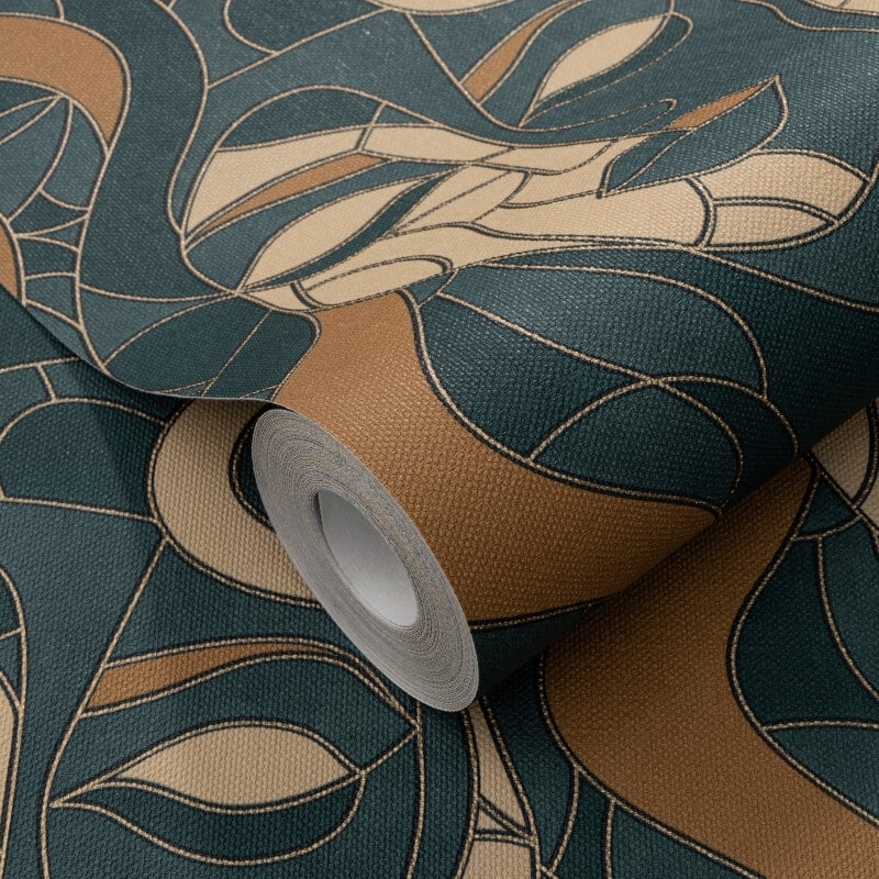 Moretta Mosaic Faces Metallic Wallpaper - Green - Elle Decoration - 10458 - 19 - Premier Wallcovering
