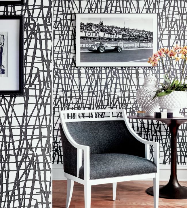 Mori Wallpaper - Metallic Silver - Thibaut - T449 - Premier Wallcovering
