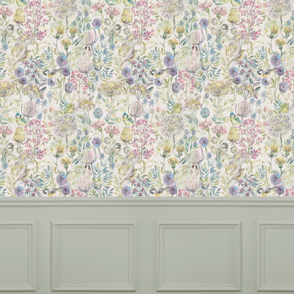 Morning Chorus Wallpaper - Green - Voyage Maison - MORNING/WPO/MUL - Premier Wallcovering