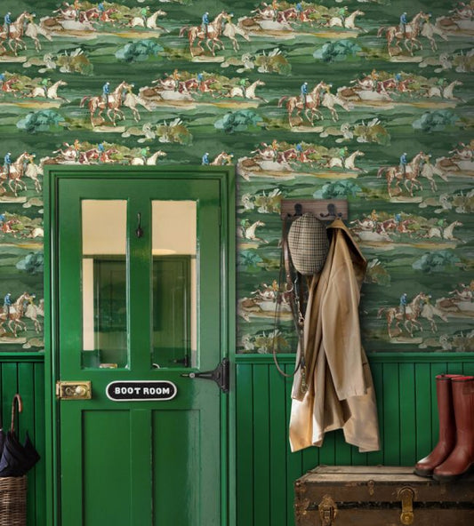 Morning Gallop Wallpaper - Grey / Sand - Mulberry Home - FG097/A46 - Premier Wallcovering