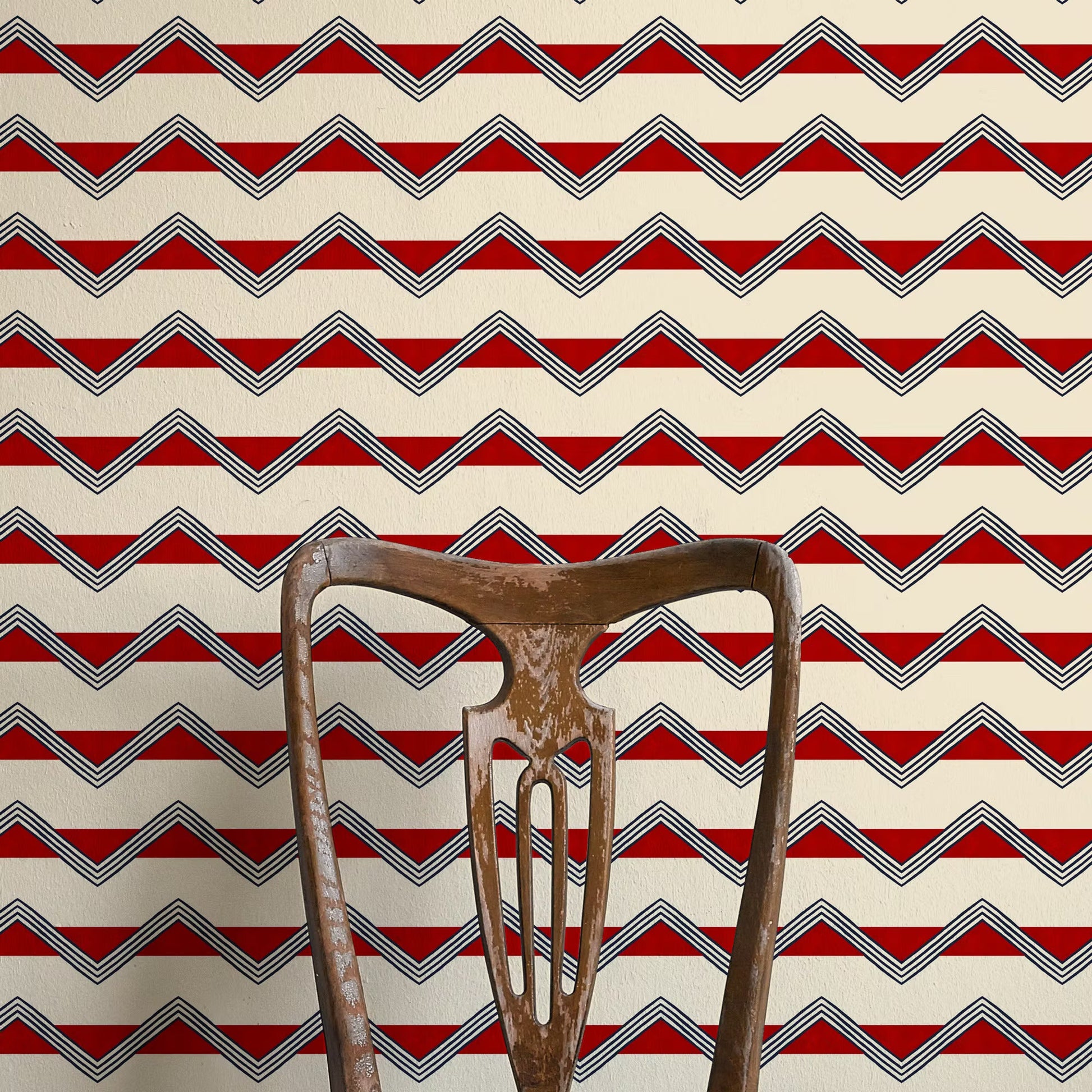 Moroccan Stripes Wallpaper - Red - Ottoline - W/C&S/103/1 - Premier Wallcovering