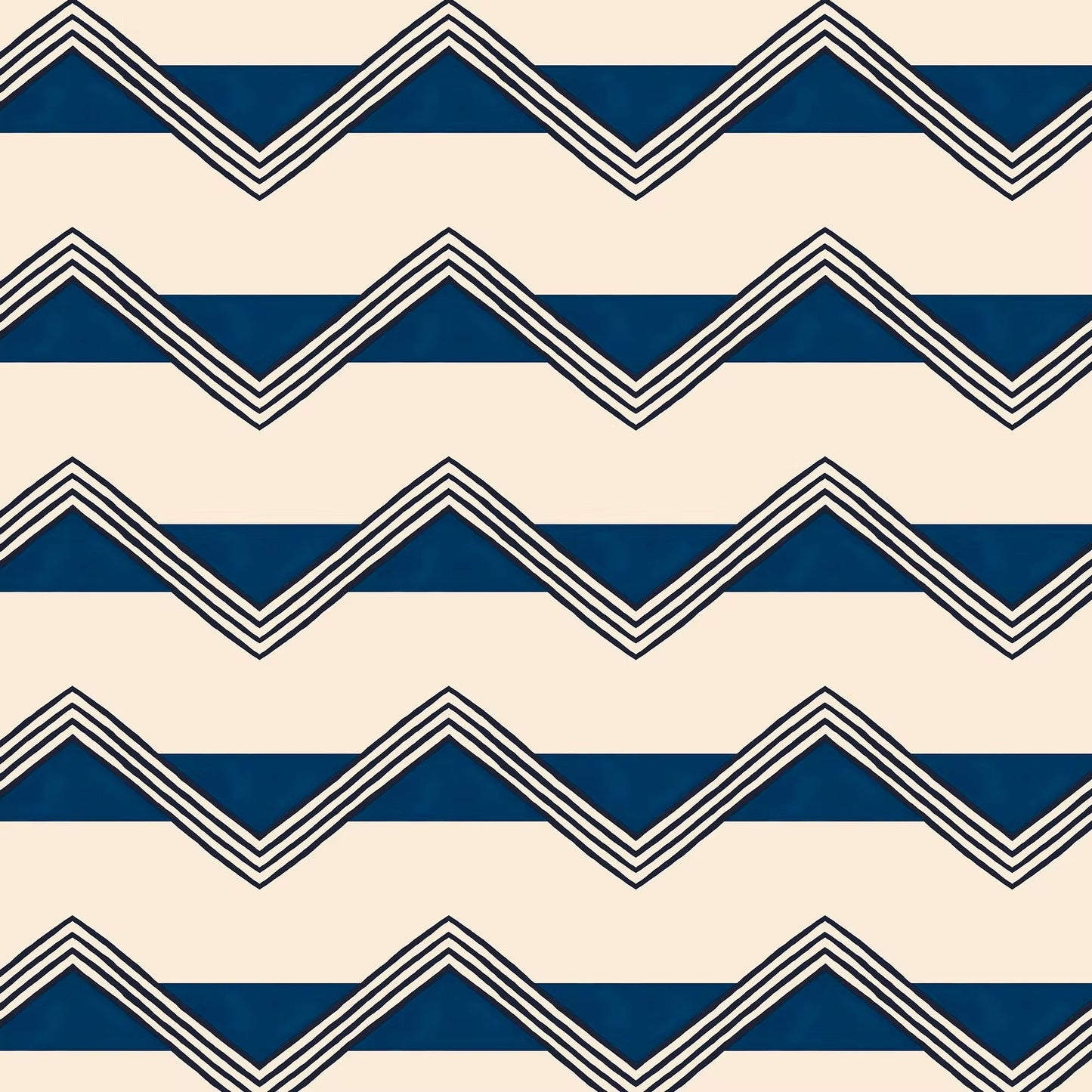 Moroccan Stripes Wallpaper - Blue & Oatmeal - Ottoline - W/C&S/103/3 - Premier Wallcovering