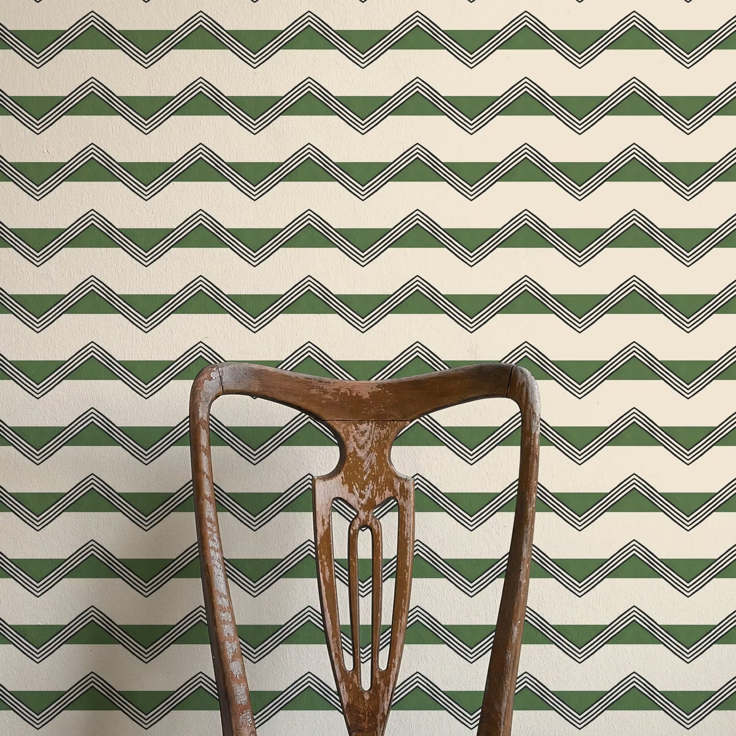 Moroccan Stripes Wallpaper - Green - Ottoline - W/C&S/103/2 - Premier Wallcovering