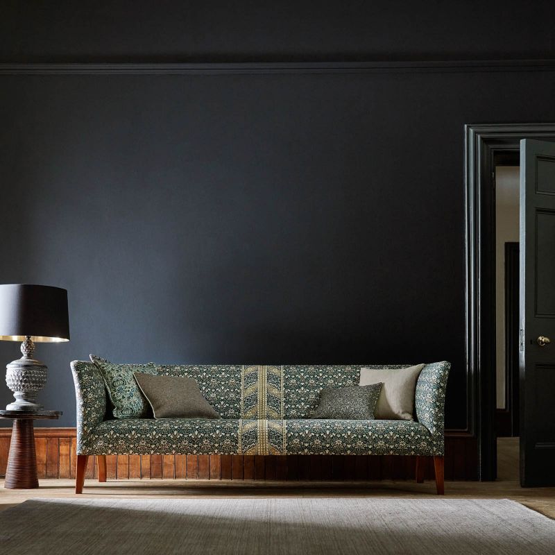 Morris Bellflowers Fabric - Saffron/Olive - Morris & Co - 226402 - Premier Wallcovering