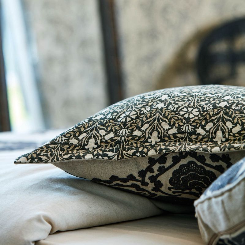 Morris Bellflowers Fabric - Saffron/Olive - Morris & Co - 226402 - Premier Wallcovering