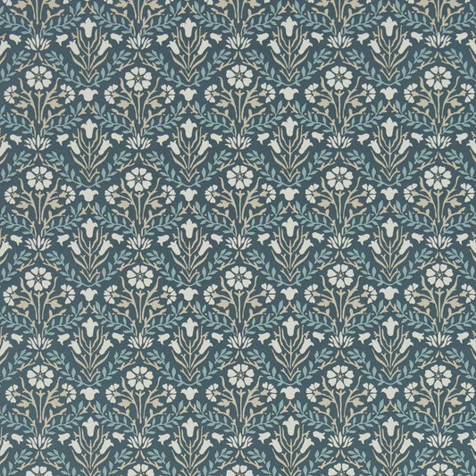 Morris Bellflowers Wallpaper - Indigo/Linen - Morris & Co - 216806 - Premier Wallcovering