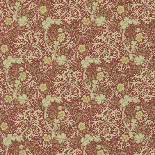 Morris Seaweed Wallpaper - Red/Gold - 214712 - Morris & Co - Premier Wallcovering