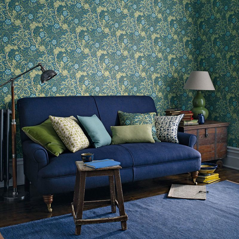 Morris Seaweed Wallpaper - Red/Gold - Morris & Co - 216469 - Premier Wallcovering
