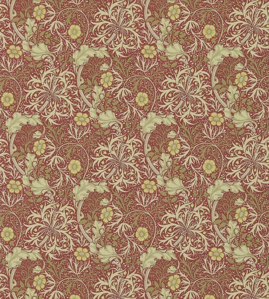 Morris Seaweed Wallpaper - Red/Gold - 214712 - Morris & Co - Premier Wallcovering