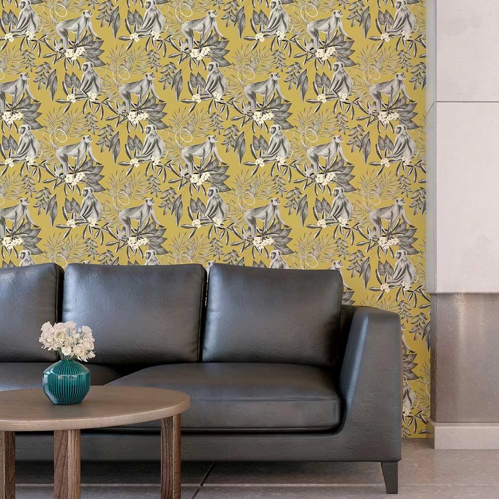 Morris Wallpaper - Mustard - Ohpopsi - WLD53110W - Premier Wallcovering