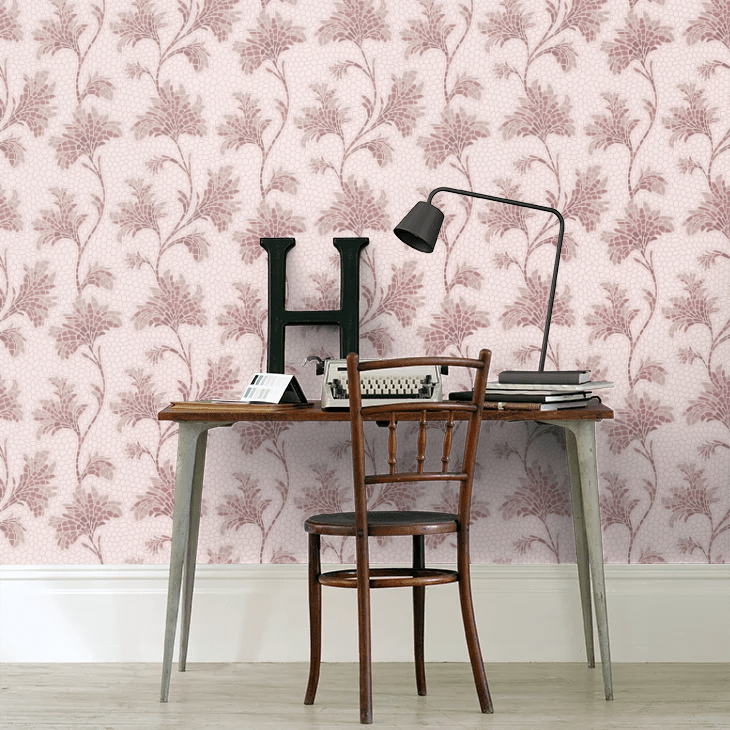 Mosaic Trail Wallpaper - Blush - Little Greene - 0267MOBLUSH - Premier Wallcovering