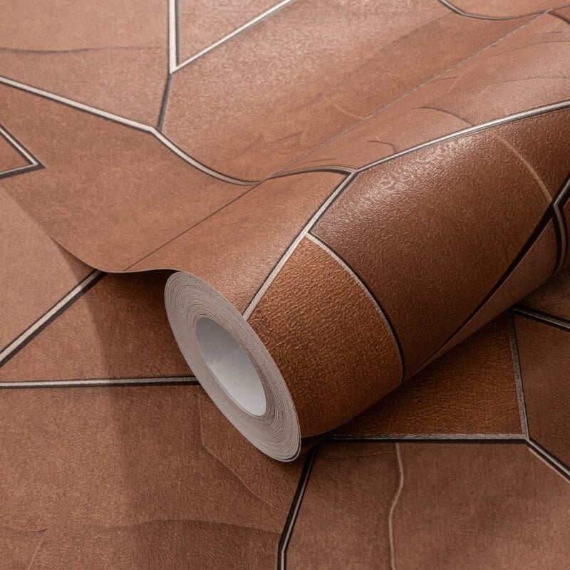 Mosaique Metallic Wallpaper - Slate Rust - Elle Decoration - 10445 - 13 - Premier Wallcovering