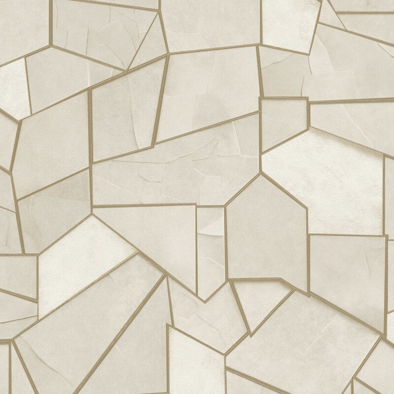 Mosaique Metallic Wallpaper - Slate Beige - Elle Decoration - 10445 - 02 - Premier Wallcovering