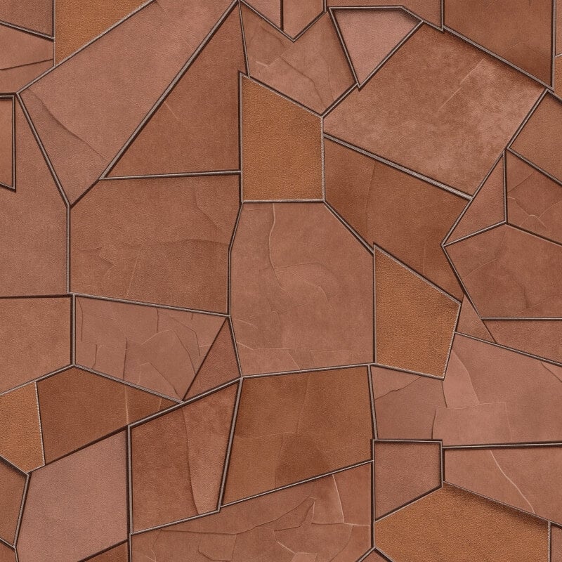 Mosaique Metallic Wallpaper - Slate Rust - Elle Decoration - 10445 - 13 - Premier Wallcovering