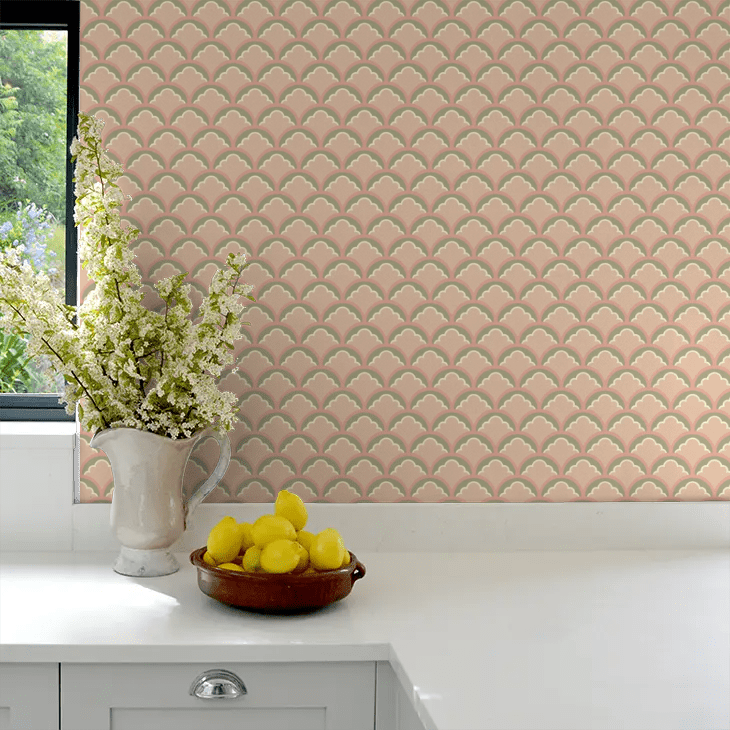 Mount Temple Small Wallpaper - Blush/ Green - GP & J Baker - BW45099/2 - Premier Wallcovering