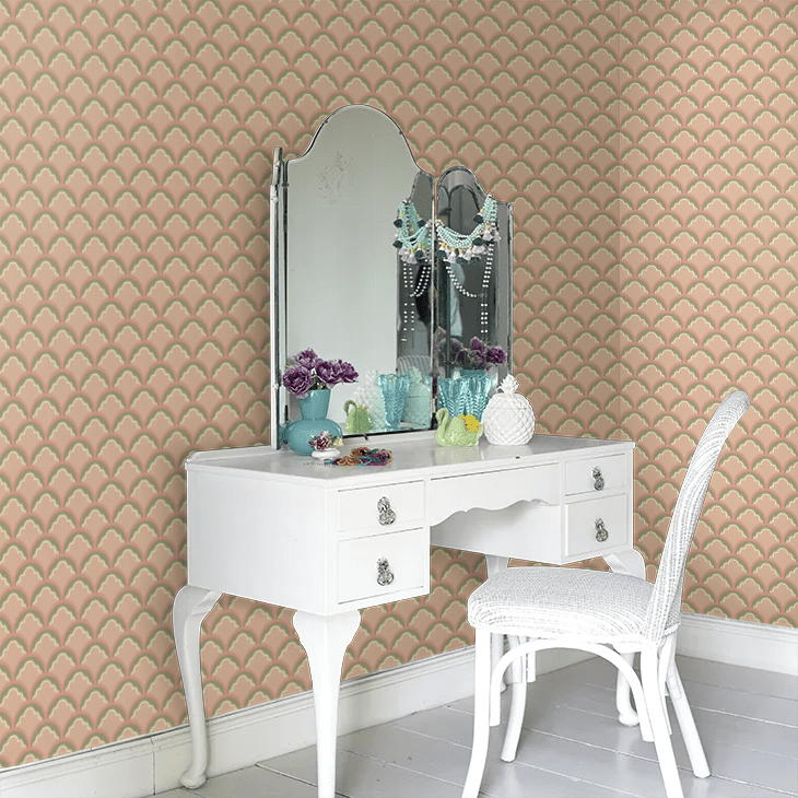 Mount Temple Small Wallpaper - Blush/ Green - GP & J Baker - BW45099/2 - Premier Wallcovering
