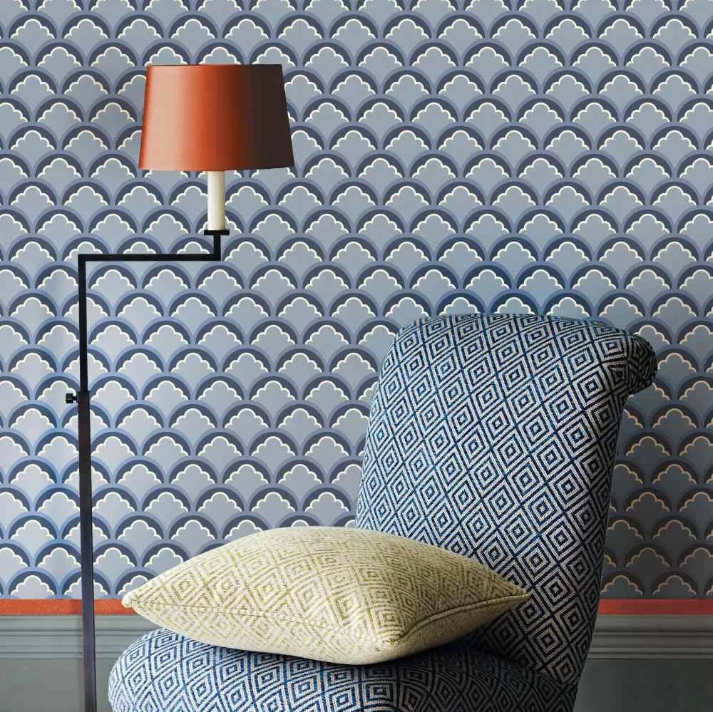 Mount Temple Small Wallpaper - Blue - GP & J Baker - BW45099/1 - Premier Wallcovering