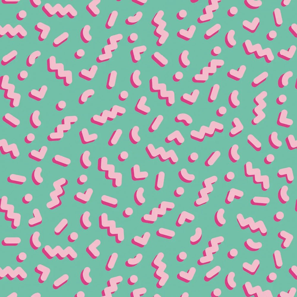 Move To The Music Wallpaper - Miami Mint & Bubblegum Pink - Lust Home - LH900530 - Premier Wallcovering