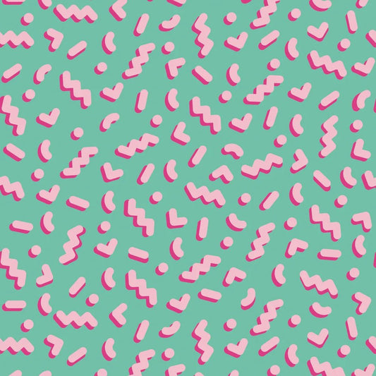 Move To The Music Wallpaper - Miami Mint & Bubblegum Pink - Lust Home - LH900530 - Premier Wallcovering