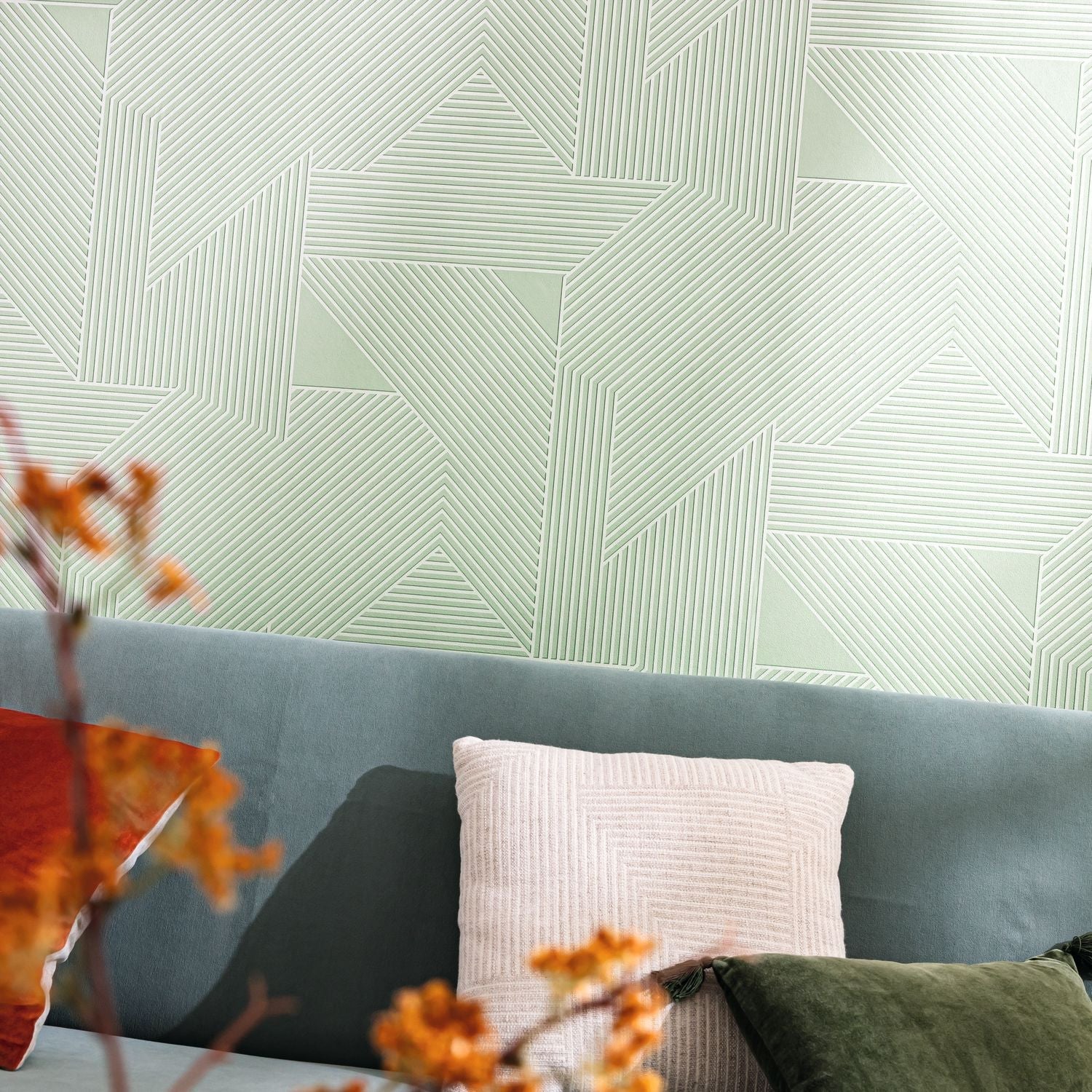 Movement Wallpaper - Vert D'eau - Caselio - 105547040 - Premier Wallcovering