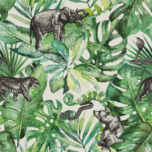Mowgli Wallpaper - Shades of Green - Lust Home - LH900162 - Premier Wallcovering