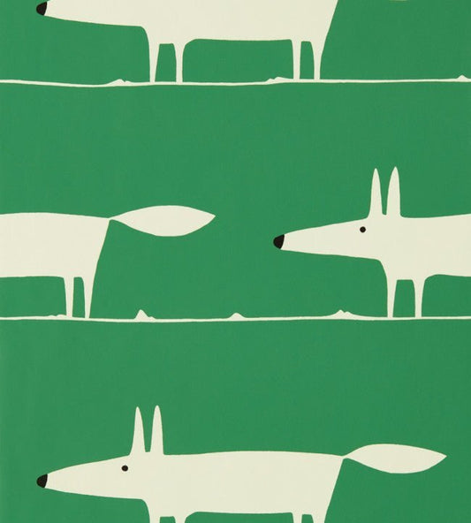 Mr Fox Wallpaper - Sage / Poppy - NART112792 - Scion - Premier Wallcovering