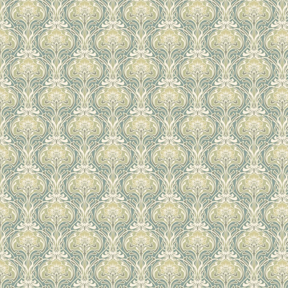 Mucha Wallpaper - Teal - A Street Prints - FD26151 - Premier Wallcovering