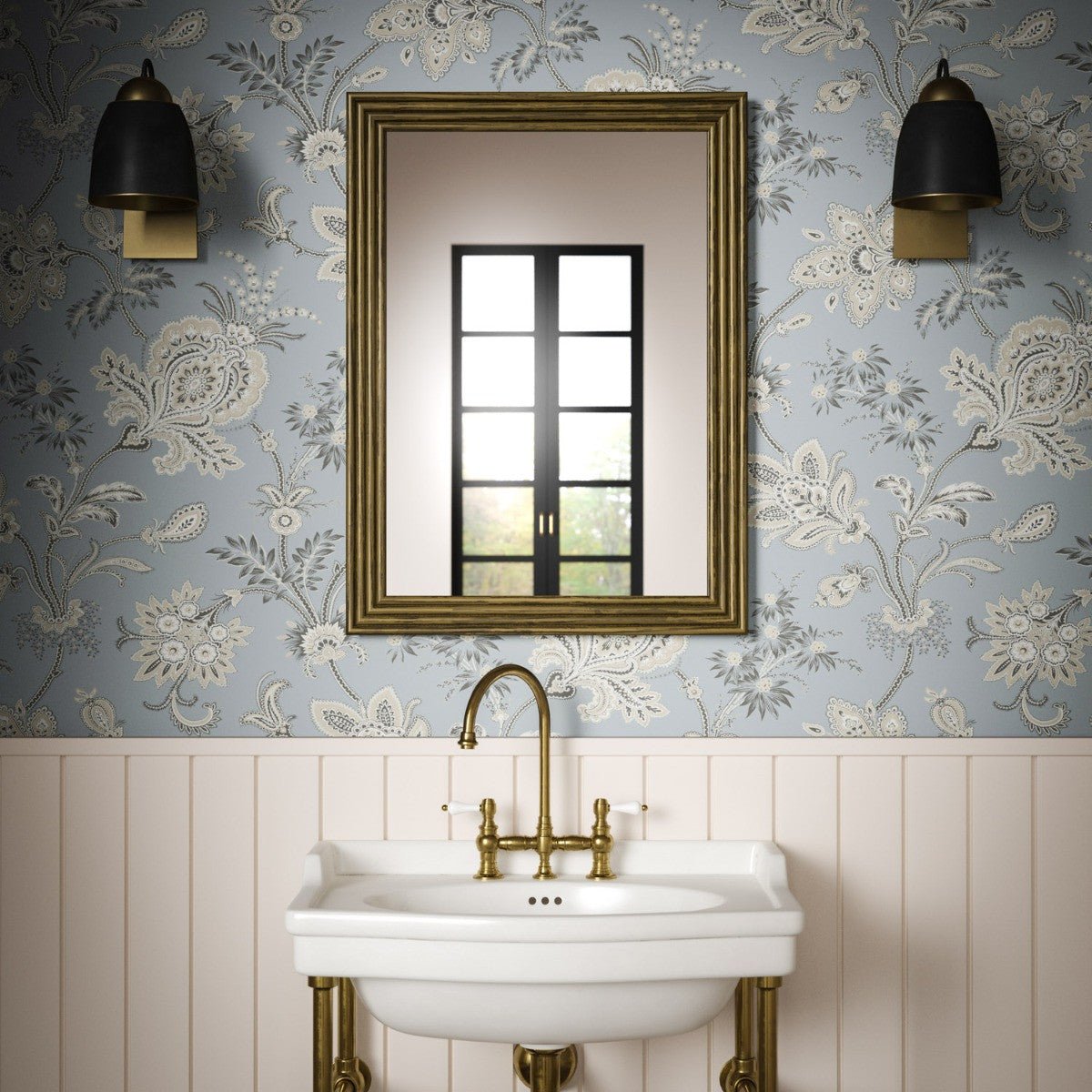 Mughal Trail Wallpaper - Pearl Blue - Warner House - Premier Wallcovering