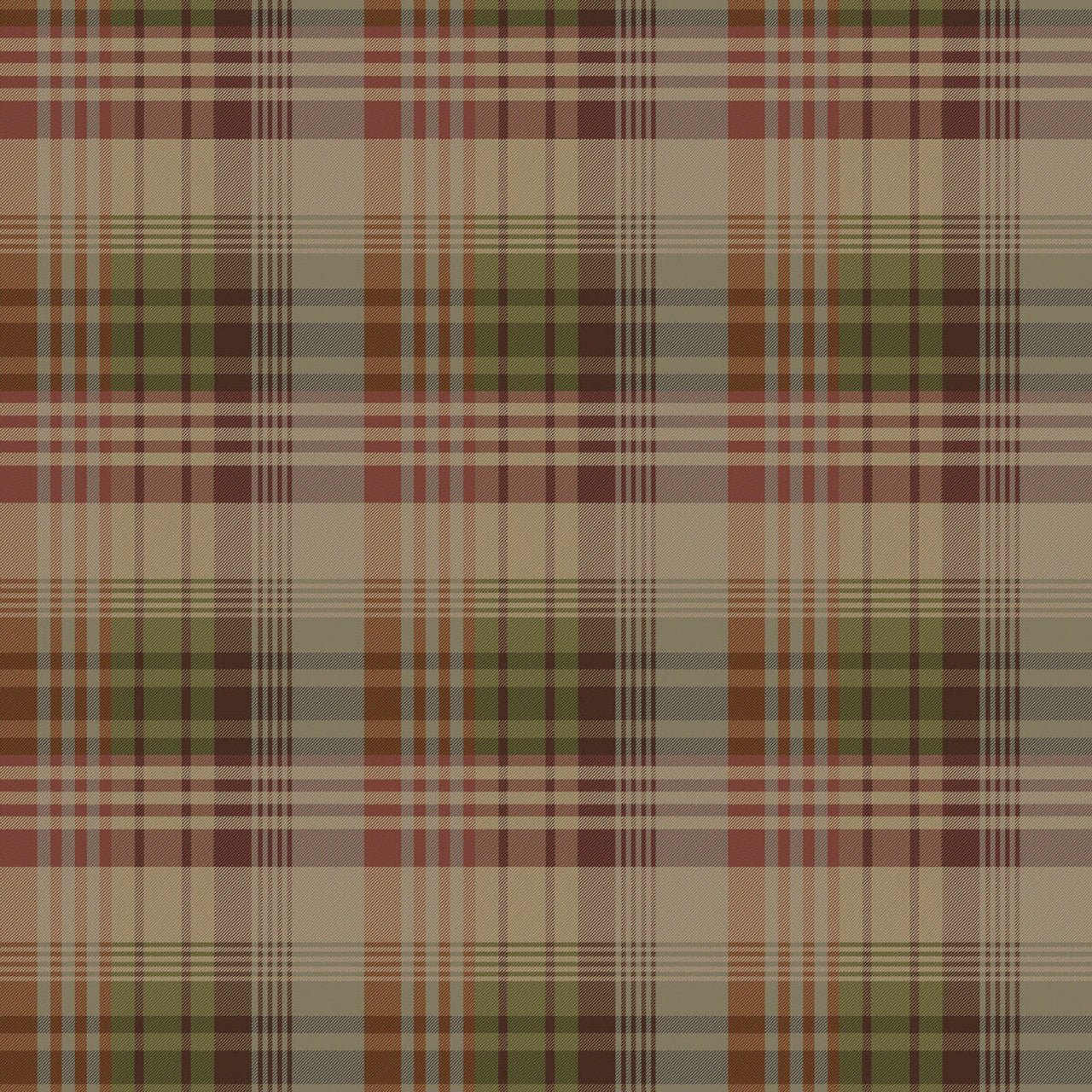 Mulberry Ancient Tartan Wallpaper - Red / Plum - Mulberry Home - FG100/V54 - Premier Wallcovering