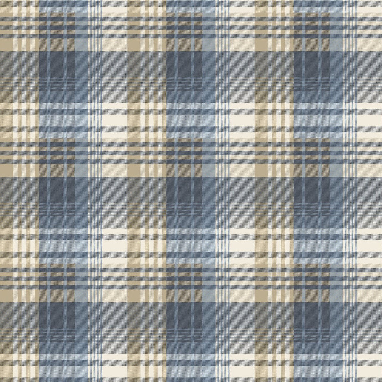 Mulberry Ancient Tartan Wallpaper - Indigo - Mulberry Home - FG100/H10 - Premier Wallcovering