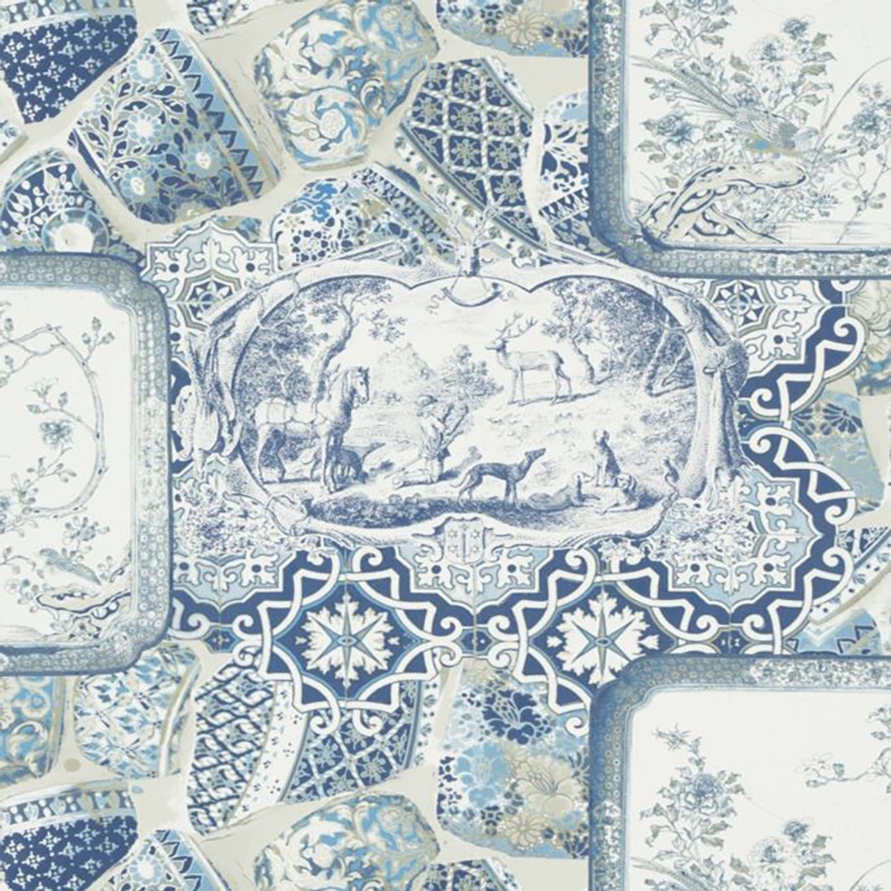 Mulberry China Wallpaper - Indigo - Mulberry Home - FG080/H10 - Premier Wallcovering
