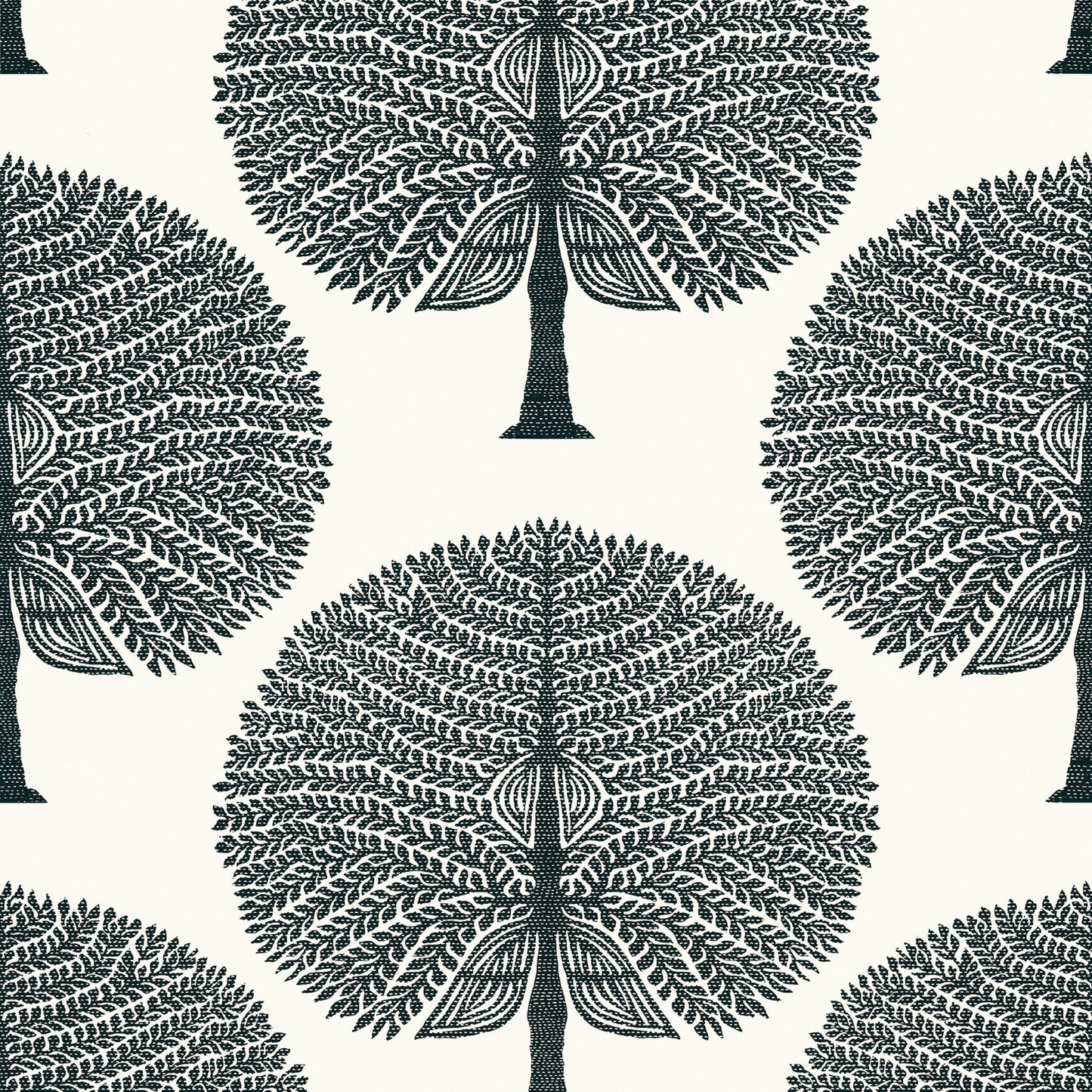 Mulberry Tree Wallpaper - Black & White - Thibaut - T10602 - Premier Wallcovering