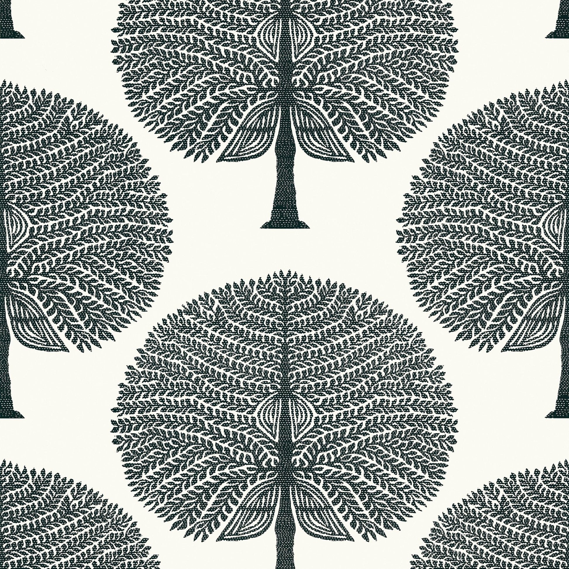 Mulberry Tree Wallpaper - Black & White - Thibaut - T10602 - Premier Wallcovering
