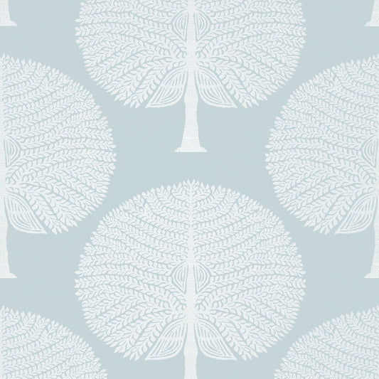 Mulberry Tree Wallpaper - Spa Blue - Thibaut - T10600 - Premier Wallcovering