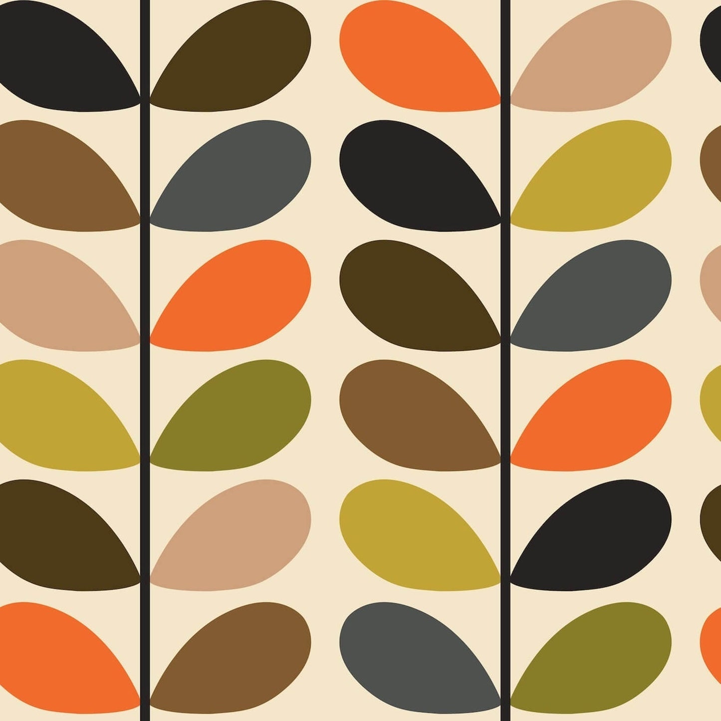 Multi Stem Classic Wallpaper - Multi - Orla Kiely - 23AHCMSWLPDS-9600 - Premier Wallcovering