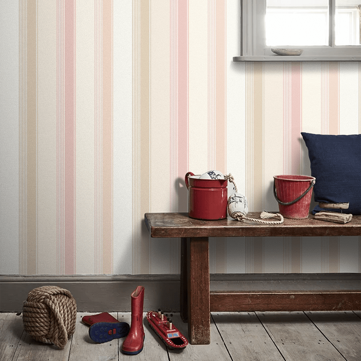 Multi Stripe Wallpaper - Putty Mix - Ohpopsi - LBK50134W - Premier Wallcovering