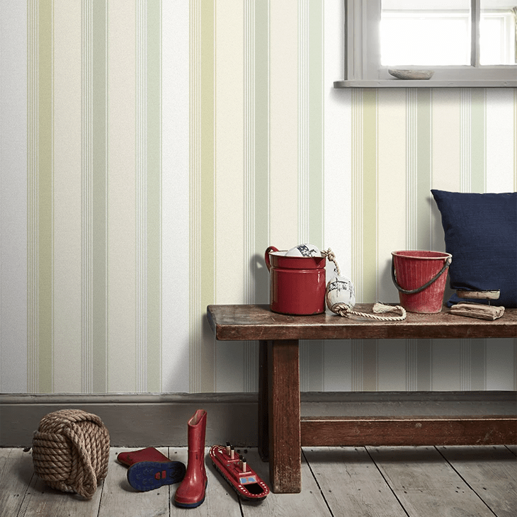 Multi Stripe Wallpaper - Pistachio Mix - Ohpopsi - LBK50139W - Premier Wallcovering
