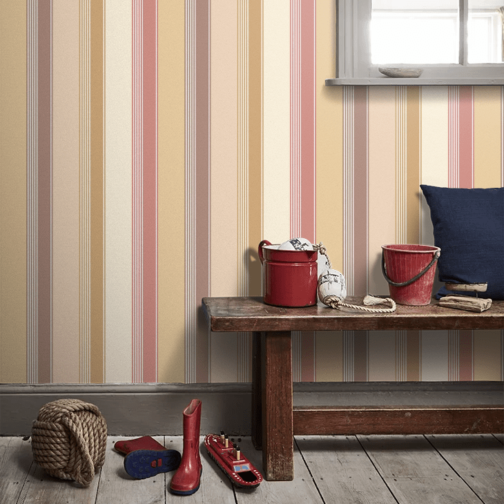 Multi Stripe Wallpaper - Amber Mix - Ohpopsi - LBK50129W - Premier Wallcovering